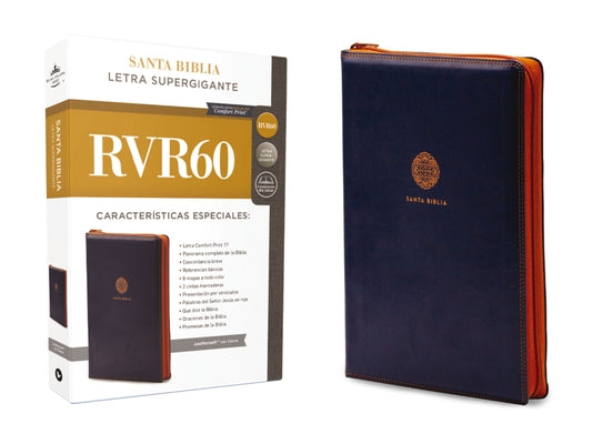 Cover Image for Rvr60, Santa Biblia, Letra Supergigante, Leathersoft, Azul, Con Cierre, Comfort Print -- Rvr 1960- Reina Valera 1960, Leather