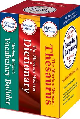 Cover Image for Merriam-Webster's Everyday Language Reference Set: Includes: The Merriam-Webster Dictionary, the Merriam-Webster Thesaurus, and the Merriam-Webster Vo -- Merriam-Webster, Boxed Set