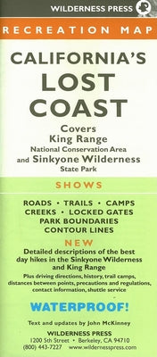 Cover Image for Map Californias Lost Coast Rec -- Wilderness Press, Folded
