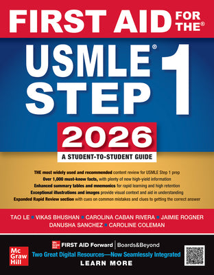 Cover Image for First Aid for the USMLE Step 1 2026 -- Tao Le, Hardcover
