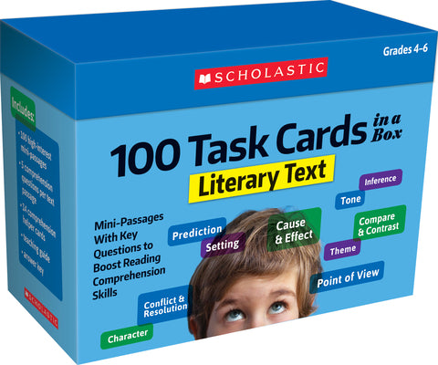 Cover Image for 100 Task Cards in a Box: Literary Text -- Scholastic, Mixed Media Product