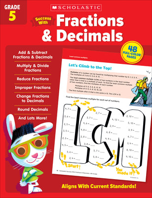 Cover Image for Scholastic Success with Fractions & Decimals Grade 5 Workbook -- Scholastic Teaching Resources, Paperback