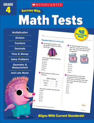 Cover Image for Scholastic Success with Math Tests Grade 4 Workbook -- Scholastic Teaching Resources, Paperback
