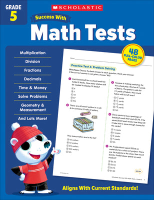 Cover Image for Scholastic Success with Math Tests Grade 5 Workbook -- Scholastic Teaching Resources, Paperback