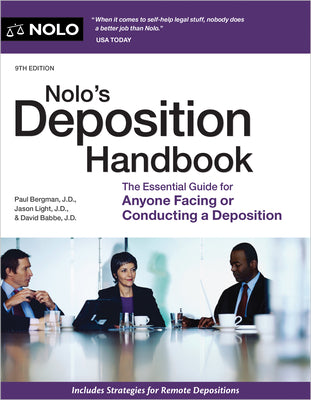 Cover Image for Nolo's Deposition Handbook: The Essential Guide for Anyone Facing or Conducting a Deposition -- Paul Bergman, Paperback