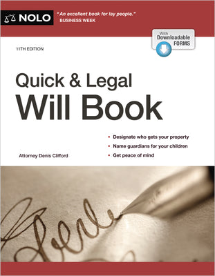 Cover Image for Quick & Legal Will Book -- Denis Clifford, Paperback