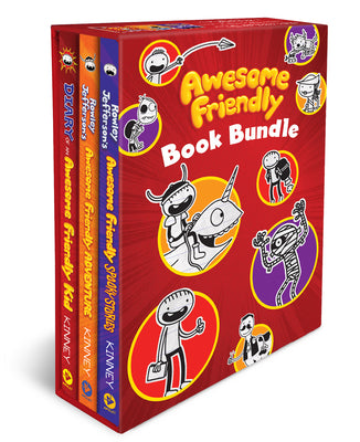 Cover Image for Awesome Friendly 3-Book Hardcover Gift Set: Diary of an Awesome Friendly Kid, Rowley Jefferson's Awesome Friendly Adventure, and Rowley Jefferson's Aw -- Jeff Kinney, Hardcover