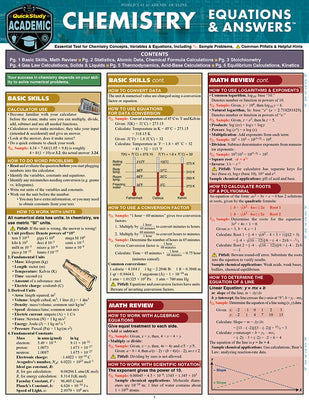 Cover Image for Chemistry Equations & Answers: A Quickstudy Laminated Reference Guide -- Mark Jackson, Paperback
