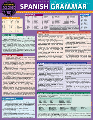 Cover Image for Spanish Grammar: A Quickstudy Laminated Reference Guide -- Dora Romero, Other