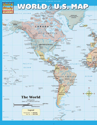 Cover Image for World & U.S. Map: A Quickstudy Laminated Refefence Tool -- Barcharts Publishing Inc, Folded