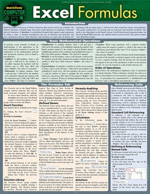 Cover Image for Excel Formulas: Quickstudy Laminated Study Guide (Quickstudy Computer) -- John Hales, Other