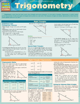 Cover Image for Trigonometry: Quickstudy Laminated Reference Guide -- LLC, Other