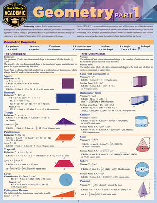 Cover Image for Geometry Part 1: Quickstudy Laminated Reference Guide -- Barcharts Publishing Inc, Other