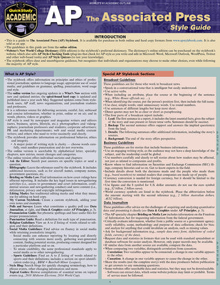 Cover Image for AP - Associated Press Style Guide: A Quickstudy Laminated Reference -- Lila Stromer, Paperback