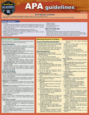 Cover Image for APA Guidelines: A Quickstudy Laminated Reference Guide -- Kaitlyn McNamee, Other