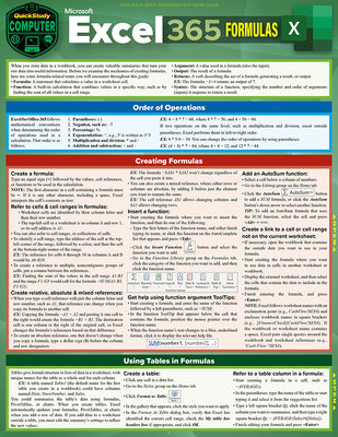 Cover Image for Microsoft Excel 365 Formulas: A Quickstudy Laminated Reference Guide -- Curtis Frye, Other