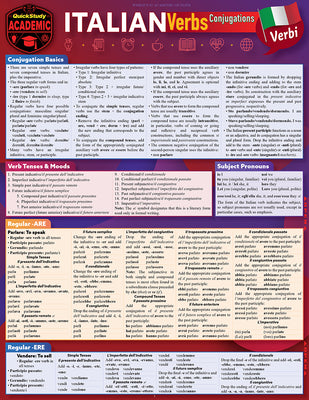 Cover Image for Italian Verbs - Conjugations: A Quickstudy Laminated Reference Guide -- Sally-Ann Delvino, Other