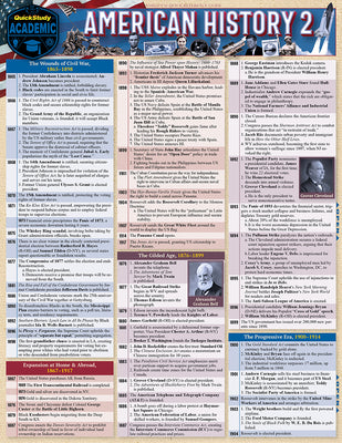 Cover Image for American History 2: A Quickstudy Reference for Us History 2 -- David Head, Poster