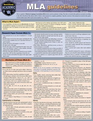 Cover Image for MLA Guidelines - 9th Edition: A Quickstudy Laminated Style Reference Guide -- Kaitlyn McNamee, Other