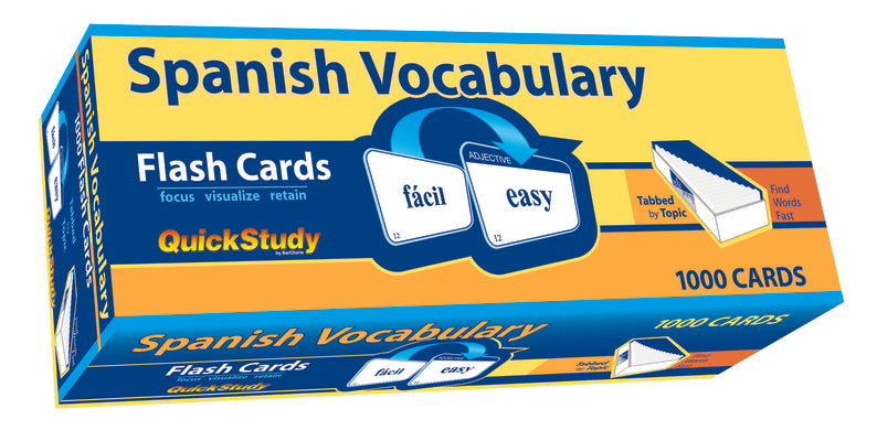 Cover Image for Spanish Vocabulary 1000 Flash Cards: A Quickstudy Reference Tool -- Liliane Arnet, Other