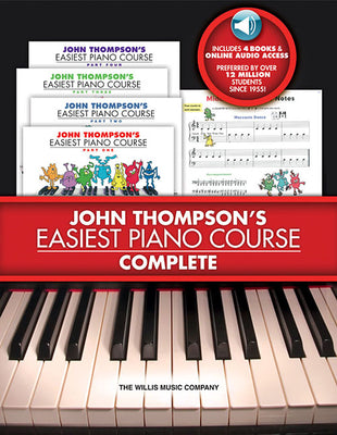 Cover Image for John Thompson's Easiest Piano Course Complete 4-Book Boxed Set with Online Audio Step-By-Step Piano Lessons for Beginners -- John Thompson, Paperback
