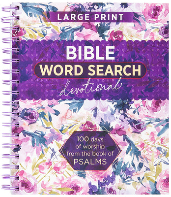 Cover Image for Bible Word Search Devotional: 100 Days of Worship from the Book of Psalms -- Broadstreet Publishing Group LLC, Spiral