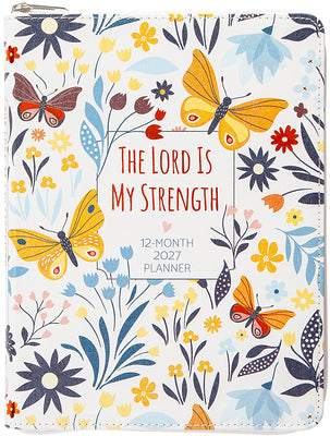 Cover Image for The Lord Is My Strength (2027 Planner) Faux Ziparound: 12-Month Weekly Planner -- Belle City Gifts, Imitation Leather