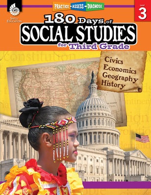 Cover Image for 180 Days(r) Social Studies for Third Grade: Practice, Assess, Diagnose -- Terri McNamara, Paperback