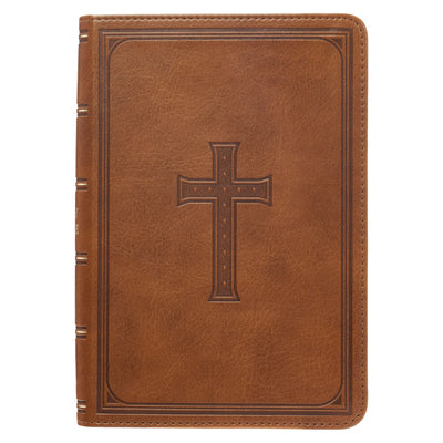 KJV Compact Large Print Lux-Leather Tan -- Christian Art Gifts, Imitation Leather