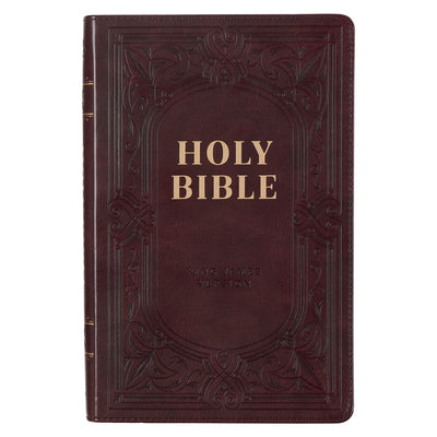 Cover Image for KJV Bible Deluxe Gift (Faux Leather, Dark Brown) -- Christian Art Gifts, Imitation Leather