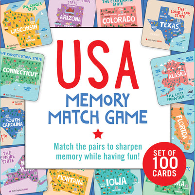 Cover Image for USA Memory Match Game (Set of 100 Cards) -- Peter Pauper Press, Board Games