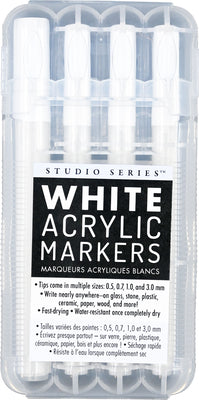 Cover Image for Studio Series White Acrylic Markers (Set of 4 Permanent Markers with Different Tip Sizes) -- , Other