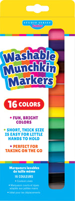 Cover Image for Studio Series Jr. Washable Munchkin Markers (Set of 16 Easy-To-Clean, Water-Soluble Colors) -- , Other