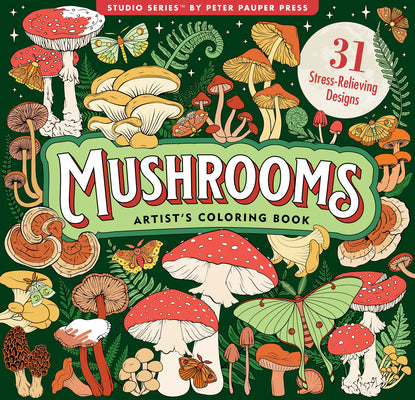 Cover Image for Mushrooms Adult Coloring Book (31 One-Sided Designs on Thick Paper) -- , Paperback