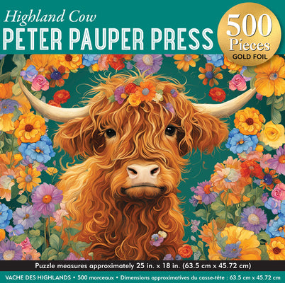 Cover Image for Highland Cow 500-Piece Jigsaw Puzzle (Gold Foil Highlights) -- , Other