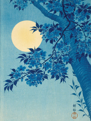 Cover Image for Blossoming Cherry on a Moonlit Night Journal (Deluxe Binding with Gold Gilded Pages) -- Ohara Shōson, Other