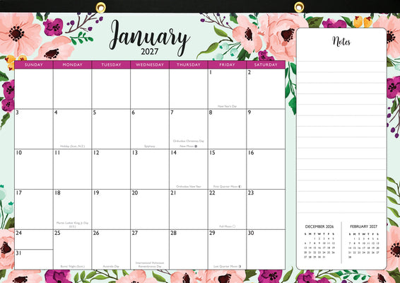 Cover Image for 2027 Floral Desk Pad and Wall Calendar (11 X 17) - (12-Month Calendar with 152 Bonus Stickers!) -- Peter Pauper Press Inc, Other