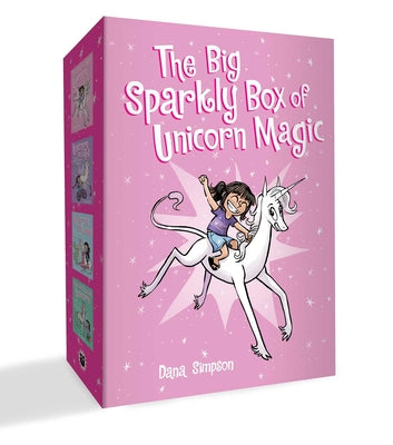 Cover Image for The Big Sparkly Box of Unicorn Magic: Phoebe and Her Unicorn Box Set Volume 1-4 -- Dana Simpson, Counterpack, Empty
