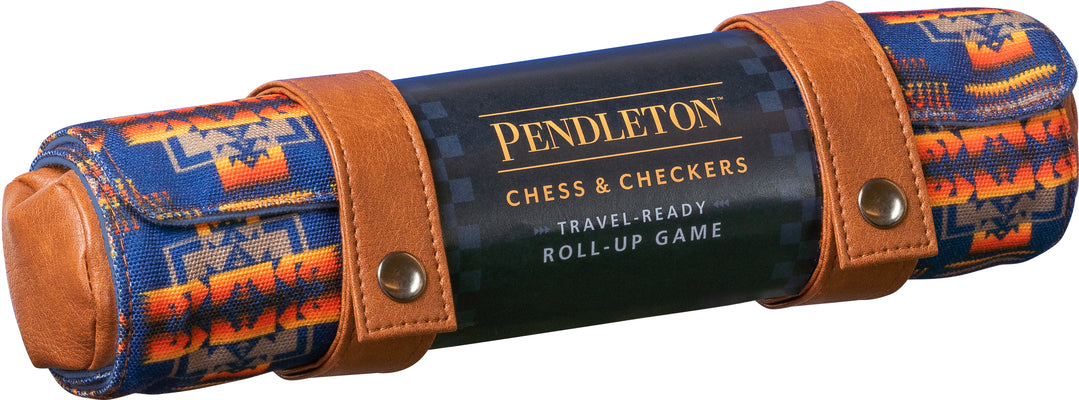 Cover Image for Pendleton Chess & Checkers Set: Travel-Ready Roll-Up Game (Camping Games, Gift for Outdoor Enthusiasts) -- Pendleton Woolen Mills, Board Games