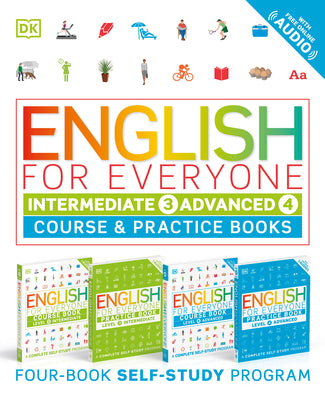 English for Everyone: Intermediate and Advanced Box Set: Course and Practice Books--Four-Book Self-Study Program -- DK, Paperback