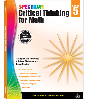 Cover Image for Spectrum Critical Thinking for Math, Grade 5: Volume 47 -- Spectrum, Paperback