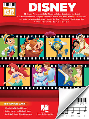 Cover Image for Disney - Super Easy Songbook - Disney Piano Music Book with Accessible Arrangements - Easy-To-Play Piano Sheet Music Book -- Hal Leonard Corp, Paperback