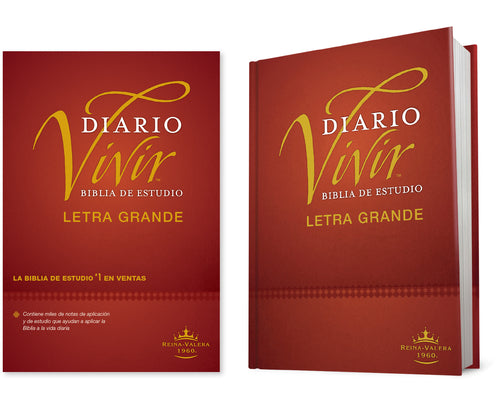 Cover Image for Biblia de Estudio del Diario Vivir Rvr60, Letra Grande (Letra Roja, Tapa Dura) -- Tyndale, Hardcover