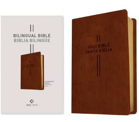 Cover Image for Bilingual Bible / Biblia Bilingüe Nlt/Ntv (Leatherlike, Brown) -- Nueva Traducción Viviente, Leather / Fine Binding