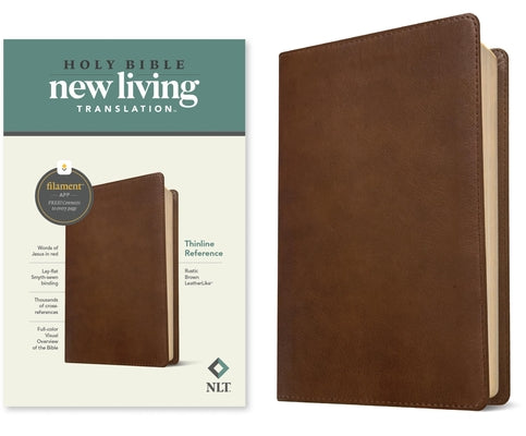 Cover Image for NLT Thinline Reference Bible, Filament Enabled Edition (Red Letter, Leatherlike, Rustic Brown) -- New Living Translation, Leather / Fine Binding