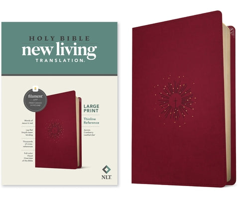 Cover Image for NLT Large Print Thinline Reference Bible, Filament Enabled Edition (Red Letter, Leatherlike, Berry) -- New Living Translation, Leather / Fine Binding