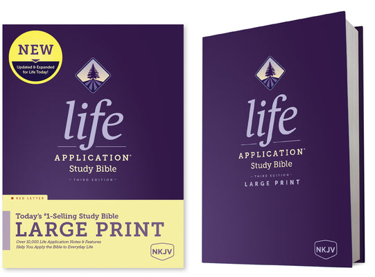 Cover Image for NKJV Life Application Study Bible, Third Edition, Large Print (Hardcover, Red Letter) -- Tyndale, Hardcover