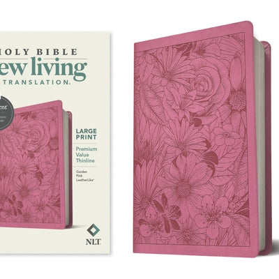 NLT Large Print Premium Value Thinline Bible, Filament Enabled (Leatherlike, Garden Pink) -- New Living Translation, Imitation Leather