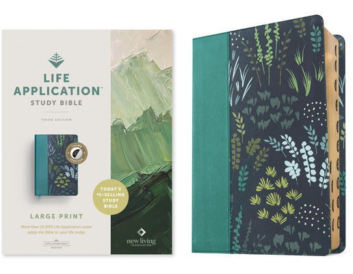 Cover Image for NLT Life Application Study Bible, Third Edition, Large Print (Leatherlike, Meadow Teal, Indexed, Red Letter) -- New Living Translation, Leather / Fine Binding