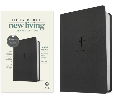 Cover Image for NLT Large Print Premium Value Thinline Bible, Filament Enabled (Leatherlike, Black Cross) -- New Living Translation, Imitation Leather